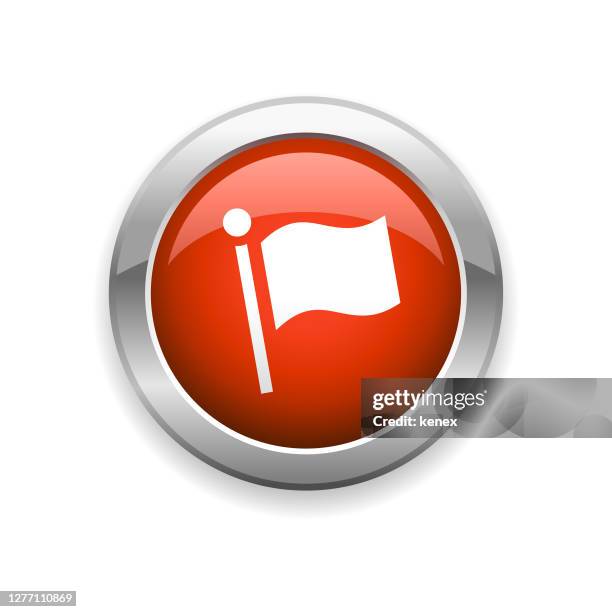 flag glossy icon - flag raising stock illustrations