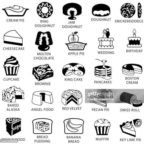 illustrazioni stock, clip art, cartoni animati e icone di tendenza di icone popolari di torte e dessert - epifania