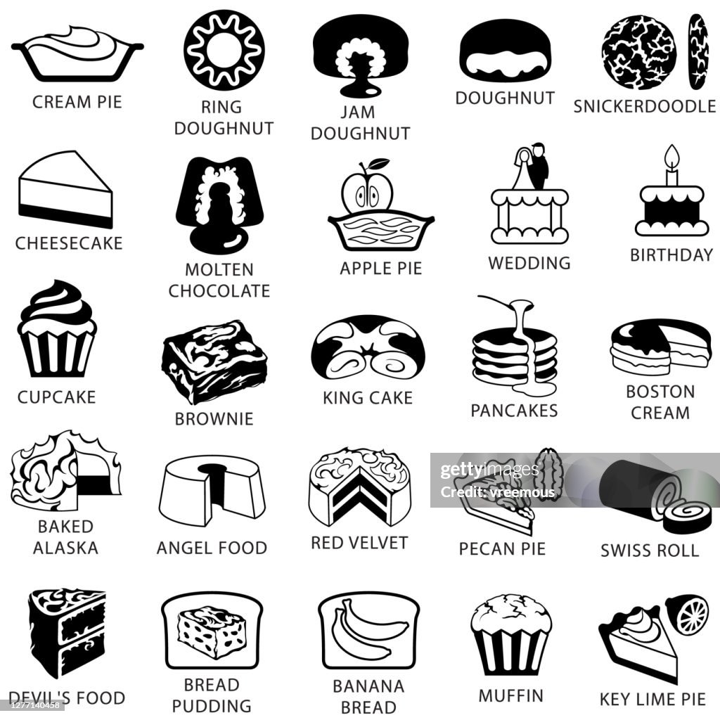 Popular Cakes and Desserts Icons