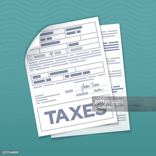 tax form documents - making stock illustrations