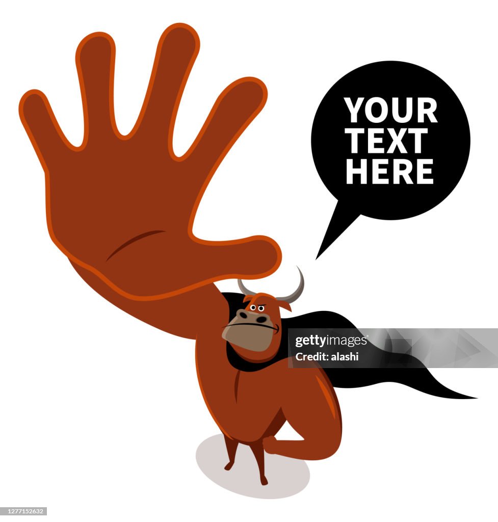 Super Bull Is Making Stop Gesture To Fight Against Animal Cruelty To Stop Animal Abuse High-Res Vector Graphic - Getty Images Super Bull Is Making Stop Gesture To Fight Against Animal Cruelty To Stop Animal Abuse High-Res Vector Graphic - Getty Images
