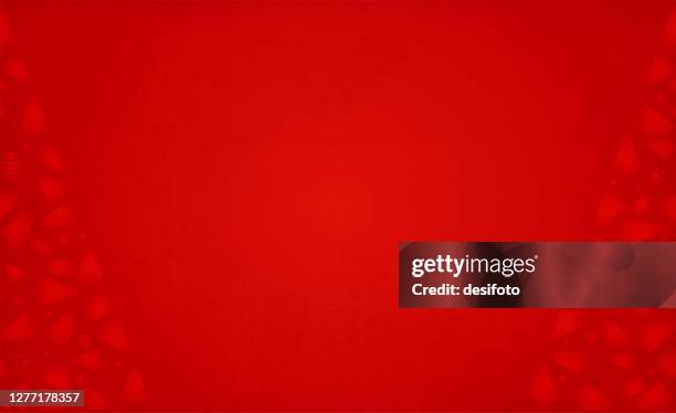 bright red coloured grunge christmas vector background with a semi seamless pattern of christmas trees (the trees motif design is seamless, while grunge is not) at left and right edges - bling background stock illustrations