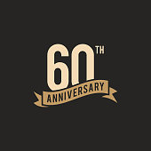 60th Years Anniversary Celebration Icon Vector Stock Illustration Design Template