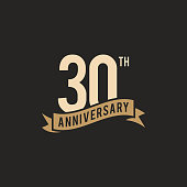 30th Years Anniversary Celebration Icon Vector Stock Illustration Design Template