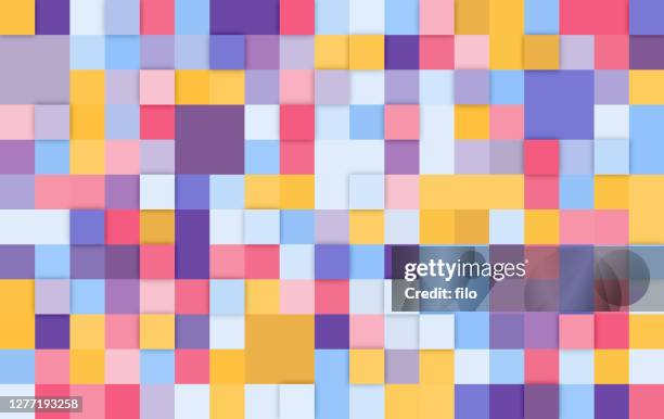 pixel patchwork abstrakter hintergrund - quilt stock-grafiken, -clipart, -cartoons und -symbole