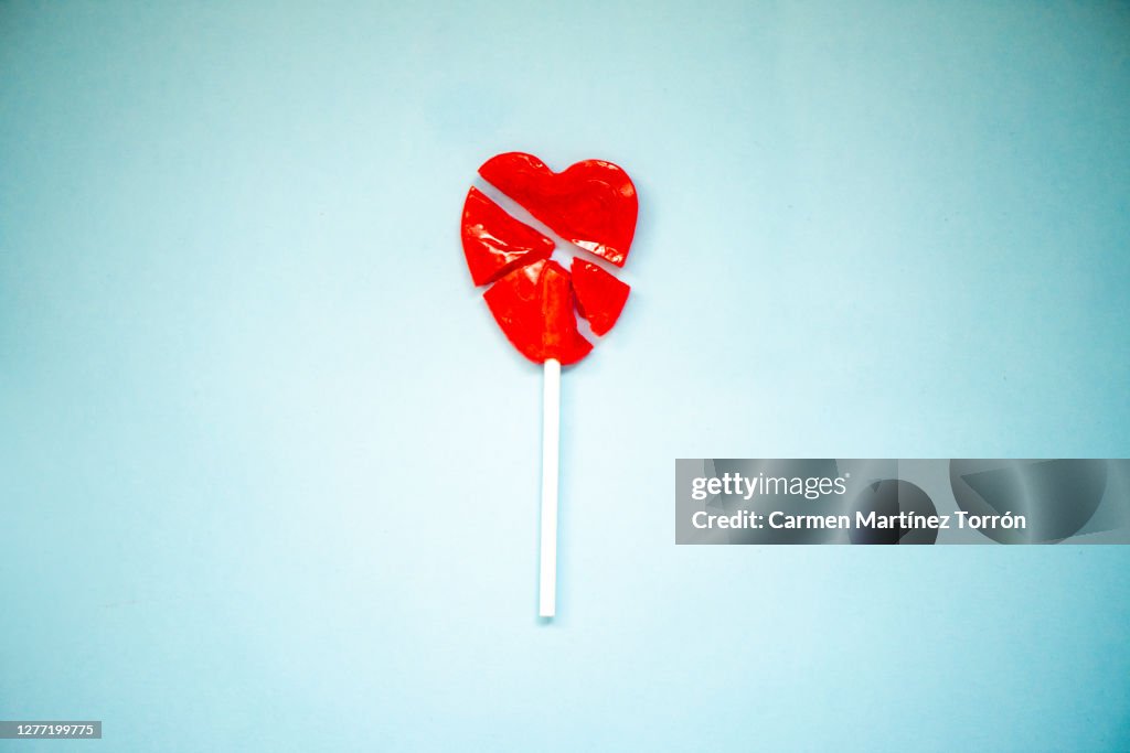 Broken heart shape lollipop