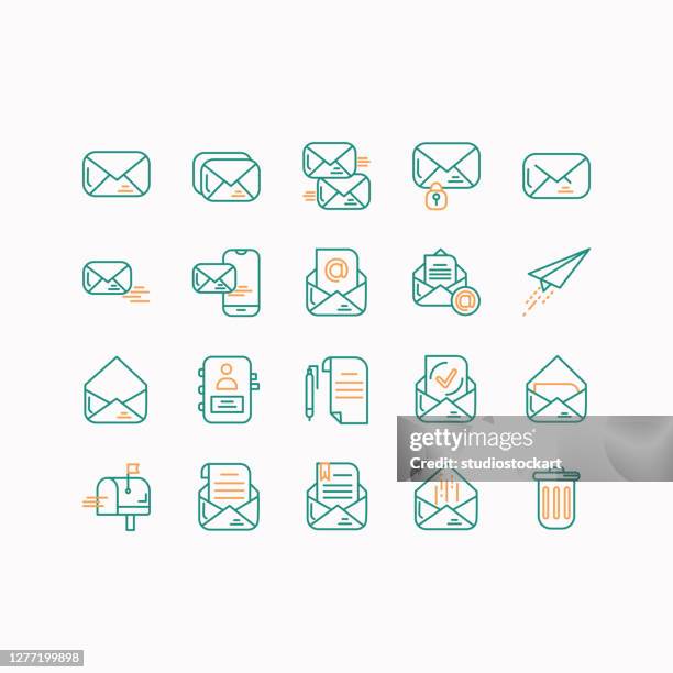 stockillustraties, clipart, cartoons en iconen met e-mailregelpictogrammen ingesteld. - newsletter icon