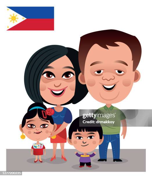 ilustrações de stock, clip art, desenhos animados e ícones de philippine family - asian family