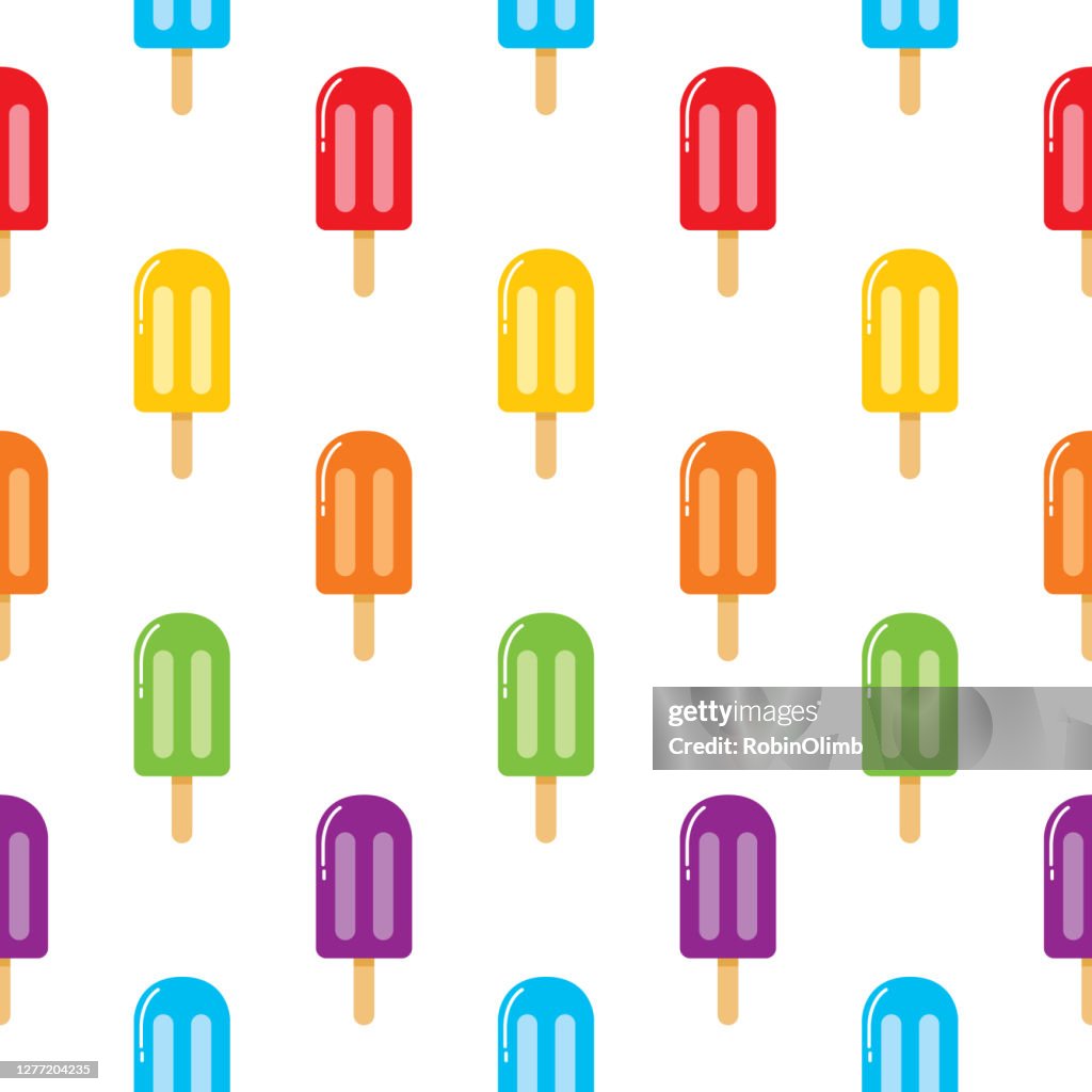 Cute Popsicles Seamless Pattern