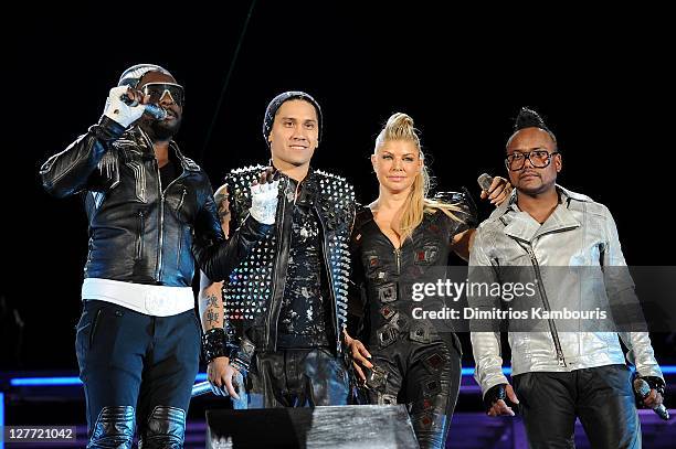 Will.i.am, Taboo, Fergie and apl.de.ap of the Black Eyed perform onstage during CHASE Presents The Black Eyed Peas and Friends "Concert 4 NYC"...