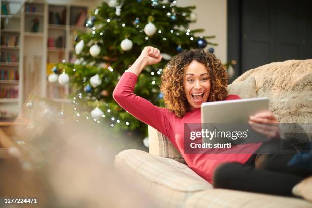 christmas winner - first computer stock pictures, royalty-free photos & images