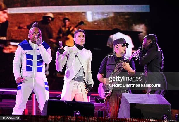 Apl.de.ap, Taboo, George Pajon, Jr., and will.i.am of The Black Eyed Peas perform onstage during CHASE Presents The Black Eyed Peas and Friends...
