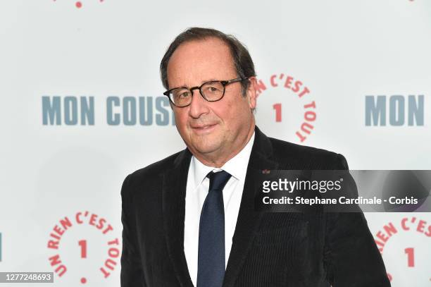 François Hollande attends the "Mon Cousin" premiere at Le Grand Rex on September 28, 2020 in Paris, France.