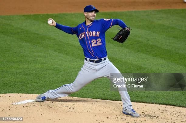 Rick Porcello of the New York Mets pitches against the Washington Nationals during game 2 of a double header at Nationals Park on September 26, 2020...