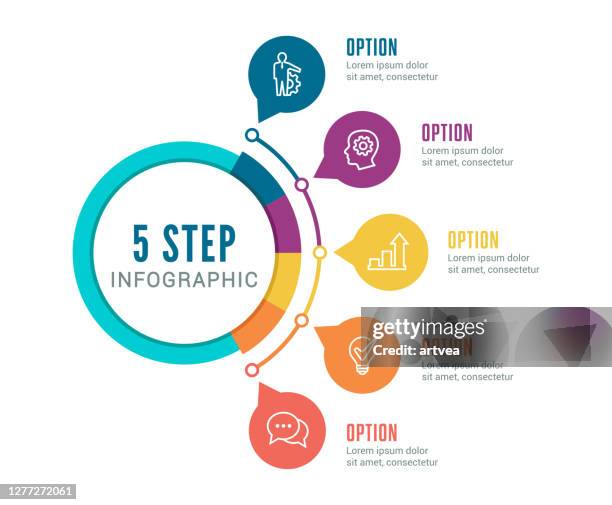 ilustrações, clipart, desenhos animados e ícones de conjunto de elemento infográfico - número 5