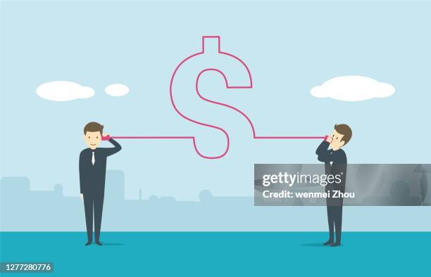 talking - string telephone stock illustrations
