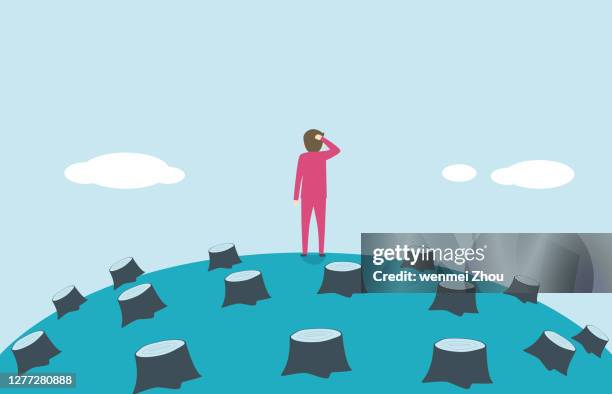 deforestation - tree stump stock illustrations