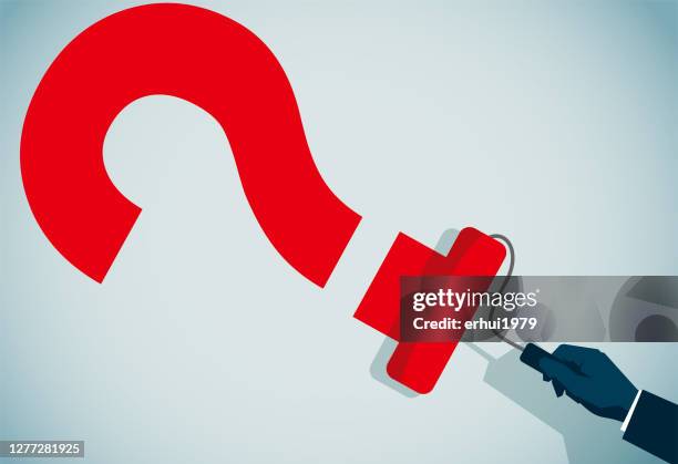confusion - hand holding paint brush stock illustrations