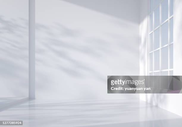 3d rendering indoor background - weiß stock-fotos und bilder