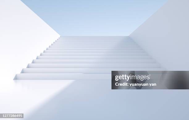 3d rendering staircase background - steps and staircases stock pictures, royalty-free photos & images