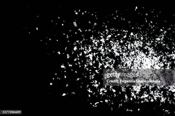 snow overlay background isolated on black. - exploding ice stock pictures, royalty-free photos & images