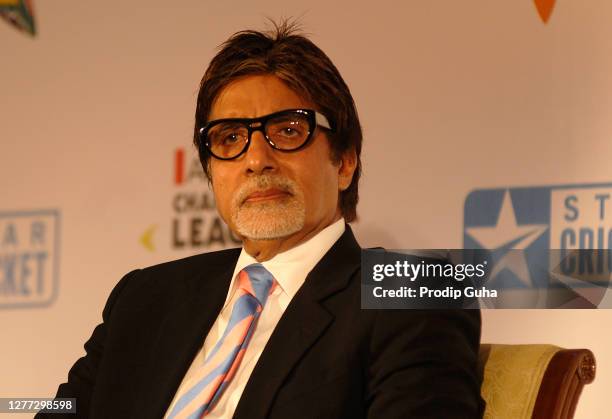 Amitabh Bachchan attends the announcement of brand ambassador of Airtel Champions League Twenty20 by ESPN Star Sports on August 06, 2010 in Mumbai,...