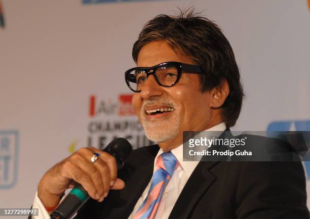 Amitabh Bachchan attends the announcement of brand ambassador of Airtel Champions League Twenty20 by ESPN Star Sports on August 06, 2010 in Mumbai,...