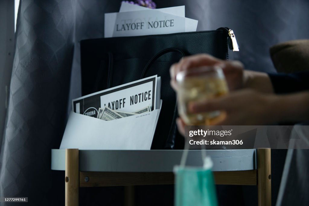 Voluntary Layoff Sign Female Office Worker Feeling Sadness And Holding Sign She Get Layoff ...