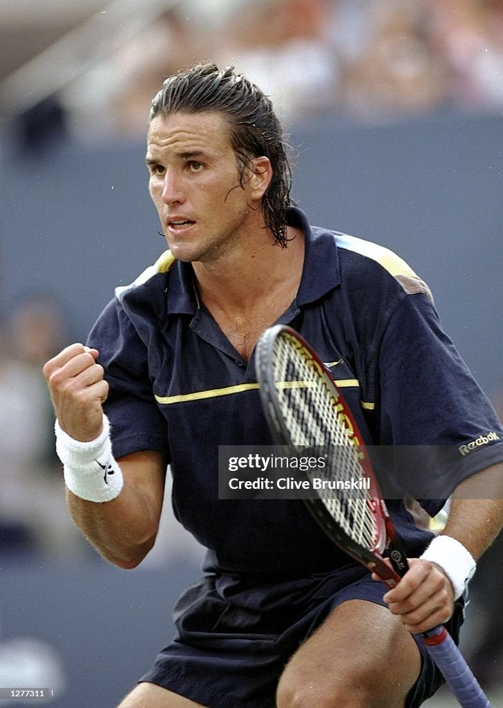 Patrick Rafter Magazine Patrick Rafter of Australia celebrates during his match against Greg ...