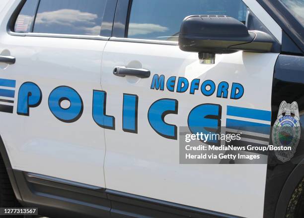 Medford Police Department vehicle is seen September 28 in Medford, Massachusetts.