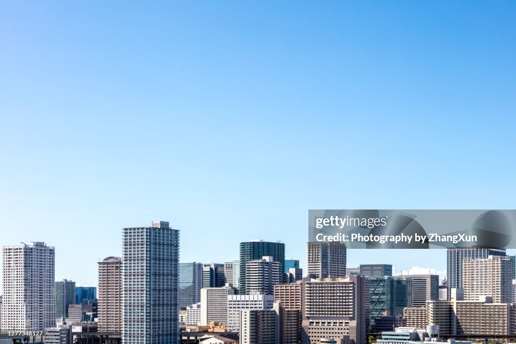 Tokyo skyline of Shibaura area, Minato ward, Japan.