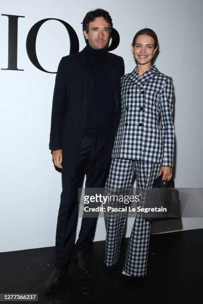 Antoine Arnault and wife Natalia Vodianova attends the Dior Womenswear Spring/Summer 2021 show as part of Paris Fashion Week on September 29, 2020 in...