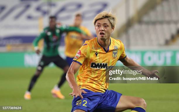 Ko Matsubara of STVV during the Jupiler Pro League match between Cercle Brugge and Sint-Truidense VV at Jan Breydel Stadium on September 21, 2020 in...