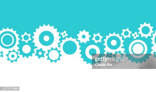 nahtloser gear edge rahmenrahmen - cogs and gears stock-grafiken, -clipart, -cartoons und -symbole