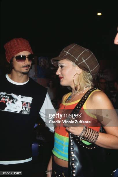 Kevin Richardson and Gwen Stefani during Madonna's "Music" Launch Party hosted by Warner Bros Records and US Weekly in Los Angeles, California,...