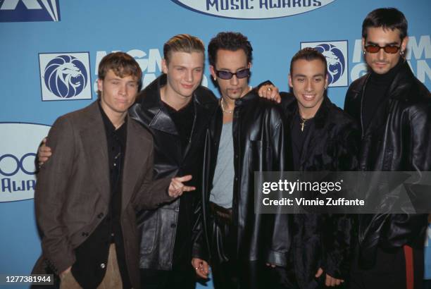 American pop group Backstreet Boys attend the Eighth Annual Billboard Music Awards on December 8, 1997 at MGM Grand Garden Arena in Las Vegas,...