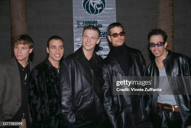 American pop group Backstreet Boys attend the Eighth Annual Billboard Music Awards on December 8, 1997 at MGM Grand Garden Arena in Las Vegas,...