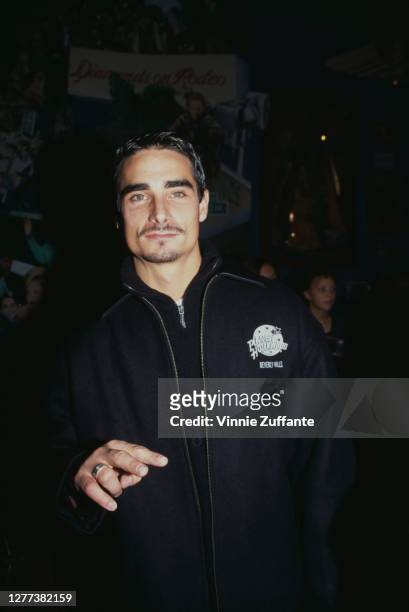 American singer Kevin Richardson of the Backstreet Boys at the Planet Hollywood Beverly Hills to donate an outfit from their recent world tour to...