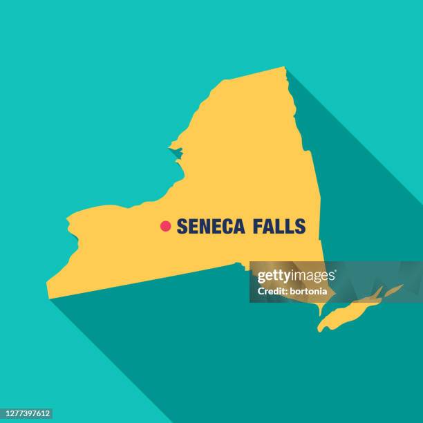 seneca falls ny map women's vote icon - suffragette stock illustrations