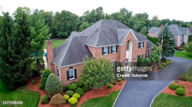 large house aerial late summer - big stock pictures, royalty-free photos & images