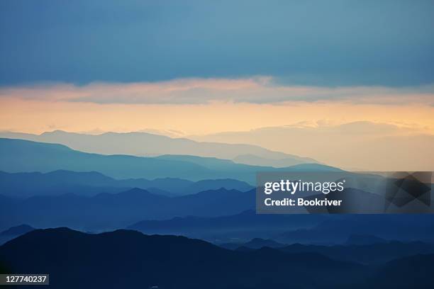 mouintain in sunrise - utsunomiya city stock pictures, royalty-free photos & images