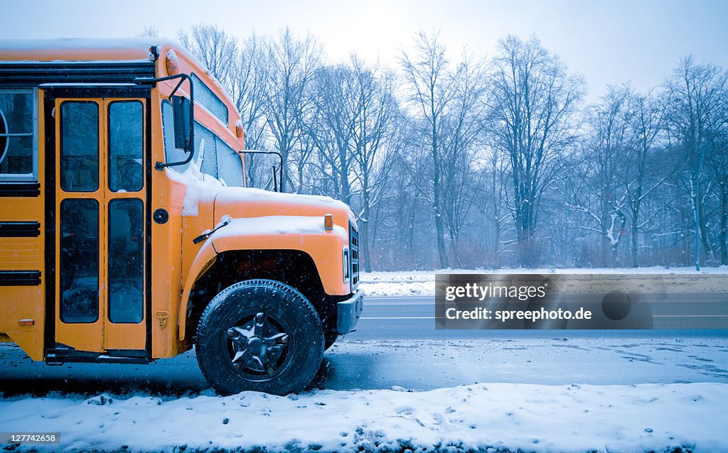 School bus at winter