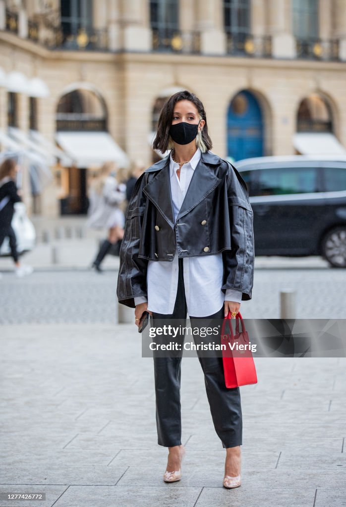 Street Style At Paris Fashion Week - Womenswear Spring Summer 2021 : Day Two