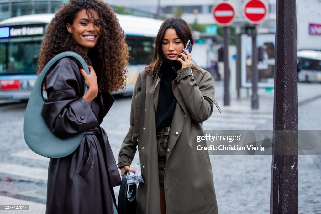 Street Style At Paris Fashion Week - Womenswear Spring Summer 2021 : Day Two