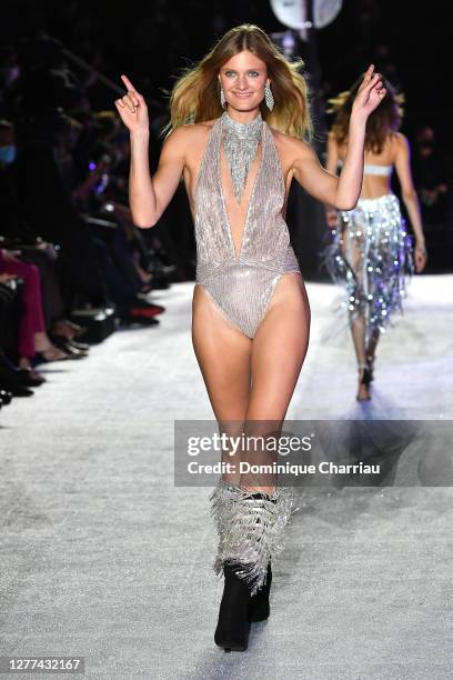 Model walks the runway during the Etam Womenswear Spring/Summer 2021 show as part of Paris Fashion Week on September 29, 2020 in Paris, France.
