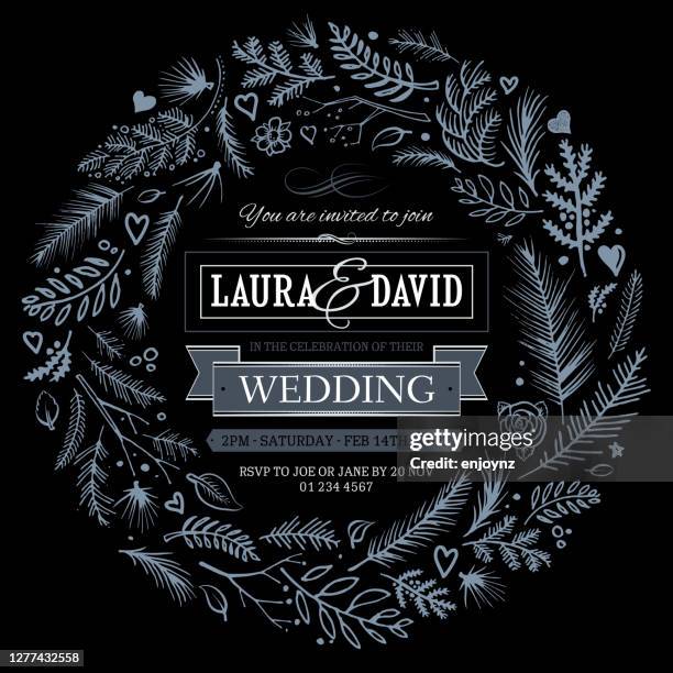 wedding invitation vector illustration - save the date stock illustrations