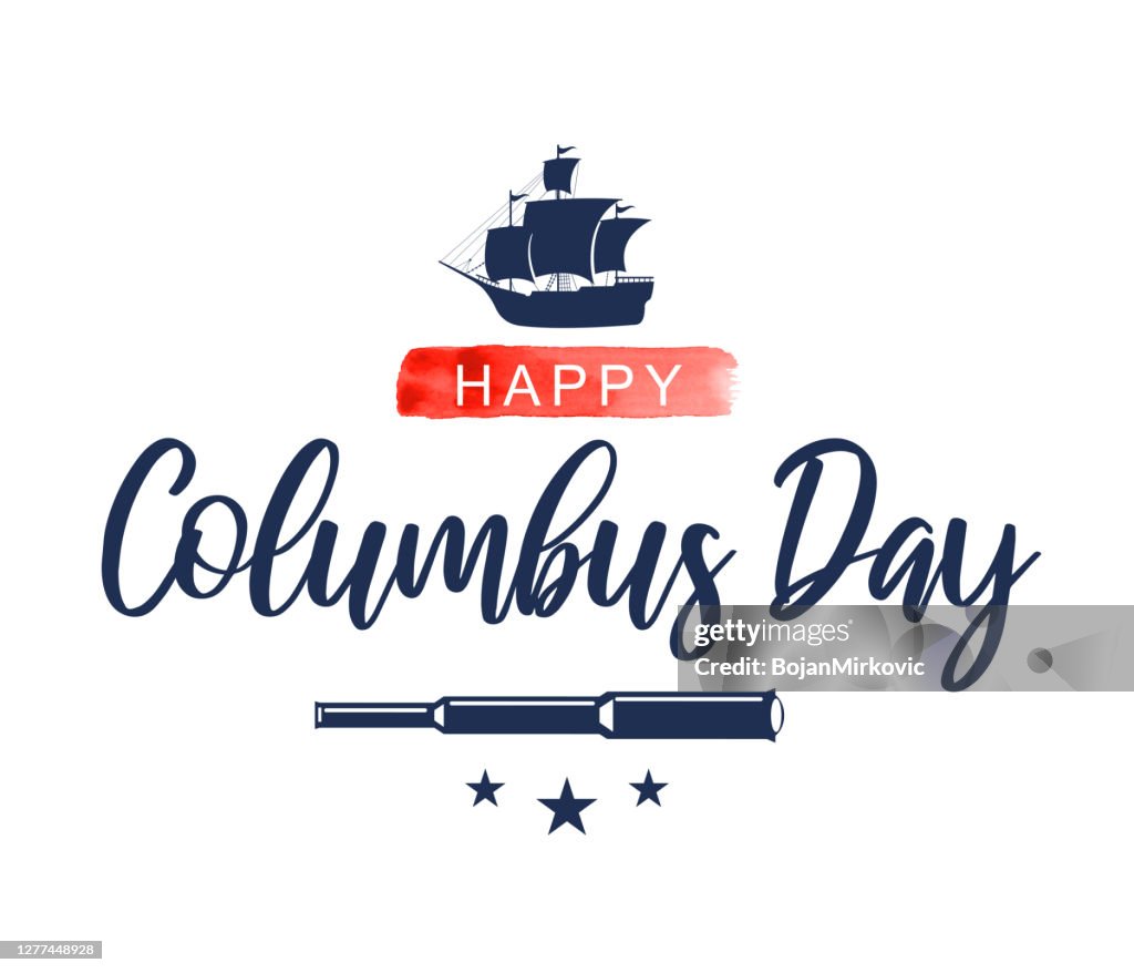 Columbus Day card. Vector