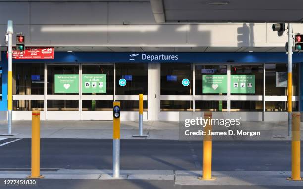 An empty departure zone at Sydney International Airport on September 29, 2020 in Sydney, Australia. The global pandemic has plunged aviation into a...
