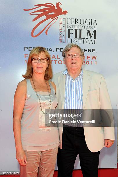 Pennebaker And Chris Hegedus attend the ' D.A. Pennebaker And Chris Hegedus Tribute' during the Perugia International Film Festival on October 1,...