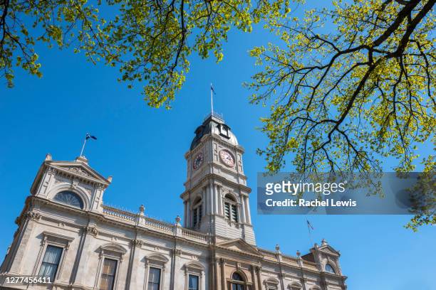 ballarat town hall, one of many historic buildings built during the goldrush - city hall stock pictures, royalty-free photos & images